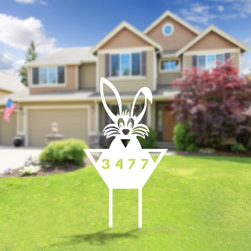 Rabbit Address Yard Sign